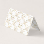 Niedliches Gold Schlaganfall Llama Weißes Muster Visitenkarten (Rückseite)