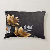 Niedliches Gold und Silberblume Sonnenblumen Dekokissen (Rückseite)