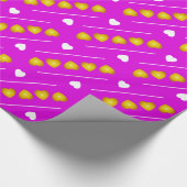 Niedliches Gold und Weiße Herzen auf Rosa oder Ihr Geschenkpapier (Ecke)