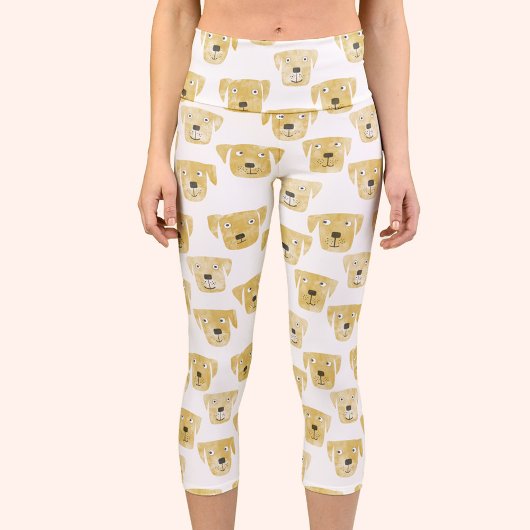 Niedliches Golden Labrador Retriever Dog Muster Capri Leggings
