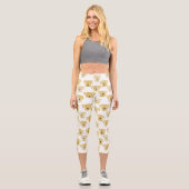 Niedliches Golden Labrador Retriever Dog Muster Capri Leggings (Vorderseite)