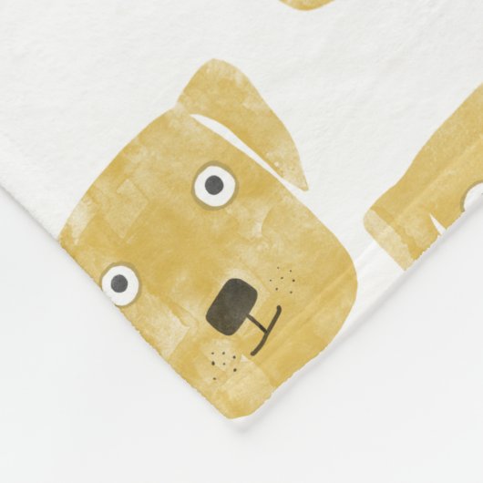 Niedliches Golden Labrador Retriever Dog Muster Fleecedecke (Ecke)