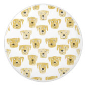 Niedliches Golden Labrador Retriever Dog Muster Keramikknauf (Vorderseite)