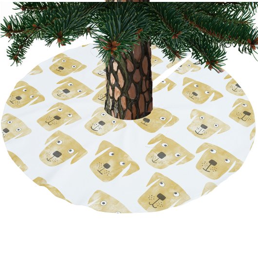 Niedliches Golden Labrador Retriever Dog Muster Polyester Weihnachtsbaumdecke