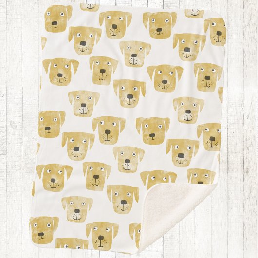 Niedliches Golden Labrador Retriever Dog Muster Sherpadecke