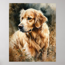 Niedliches Golden Retriever Dock Art Print Poster