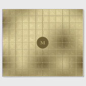 Niedliches Golden und Gold Squares Muster Weihnach Geschenkpapier (Flach)