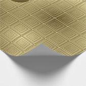 Niedliches Golden und Gold Squares Muster Weihnach Geschenkpapier (Ecke)