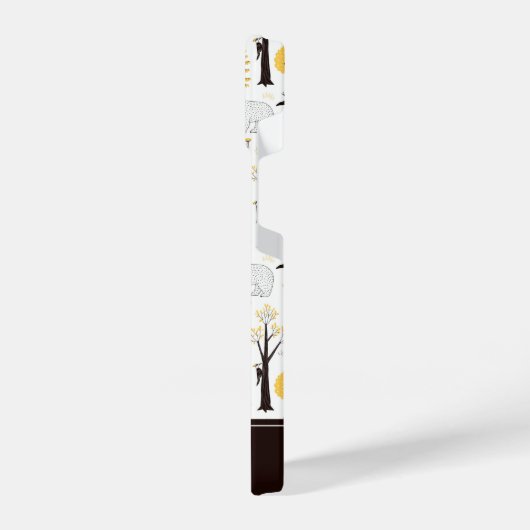 Niedliches Golden Woods Scene Muster iPhone Hülle (Linke Seite)