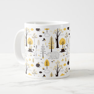 Niedliches Golden Woods Scene Muster Jumbo-Tasse