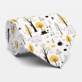 Niedliches Golden Woods Scene Muster Krawatte (Gerollt)