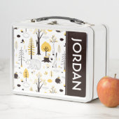 Niedliches Golden Woods Scene Muster Metall Brotdose (Beispiel)