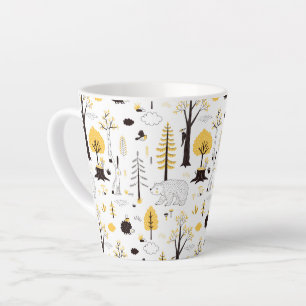 Niedliches Golden Woods Scene Muster Milchtasse
