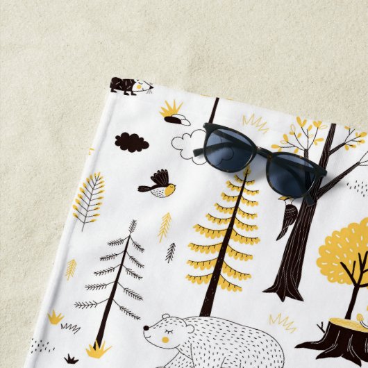 Niedliches Golden Woods Scene Muster Strandtuch (Beispiel)