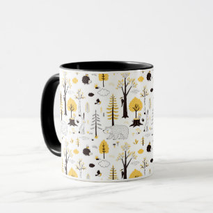 Niedliches Golden Woods Scene Muster Tasse
