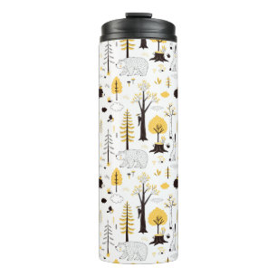 Niedliches Golden Woods Scene Muster Thermosbecher