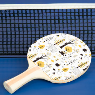 Niedliches Golden Woods Scene Muster Tischtennis Schläger