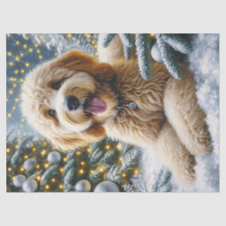 Niedliches Goldendoodle Winter Wonderland Seidenpapier