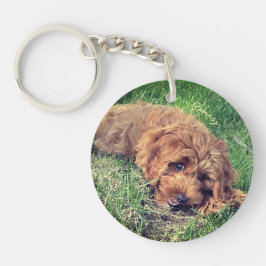 Niedliches goldenes Doodle mit Text Schlüsselanhänger