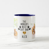 Niedliches Goldenes Herz Foil Welten Bester Katze Zweifarbige Tasse (Mittel)