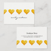 Niedliches Goldenes Herz Visitenkarte (Vorne/Hinten)