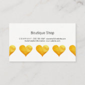 Niedliches Goldenes Herz Visitenkarte (Rückseite)