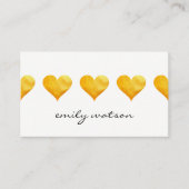 Niedliches Goldenes Herz Visitenkarte (Vorderseite)