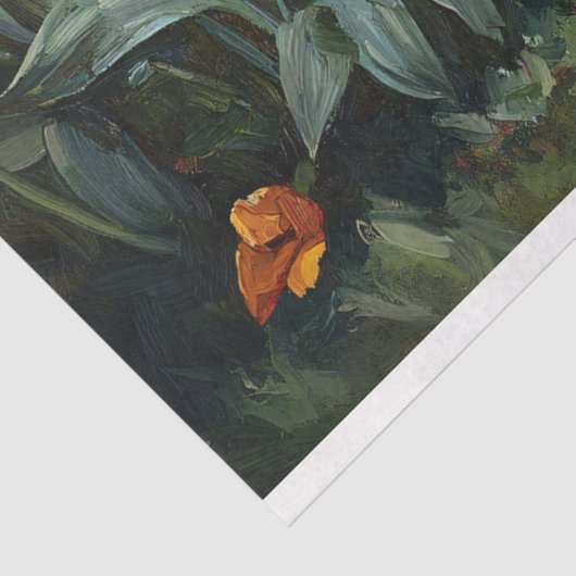 Niedliches Goldenes Retriever im Tulip Garden Seidenpapier (Ausschnitt)