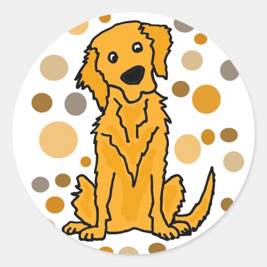 Niedliches Goldenes Retriever und Circle Pattern A Runder Aufkleber (Vorderseite)