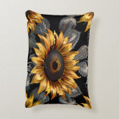 Niedliches goldfarbenes und silberfarbenes Sonnenb Dekokissen (Rückseite(Vertikal))