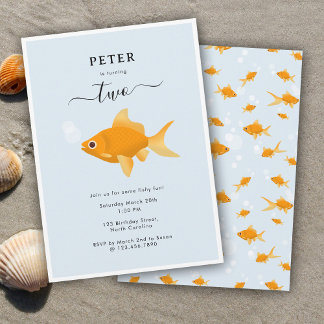 Niedliches Goldfish Kindergeburtstag Party Einladung