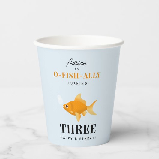 Niedliches Goldfish Kindergeburtstag Party Pappbecher (Vorderseite)