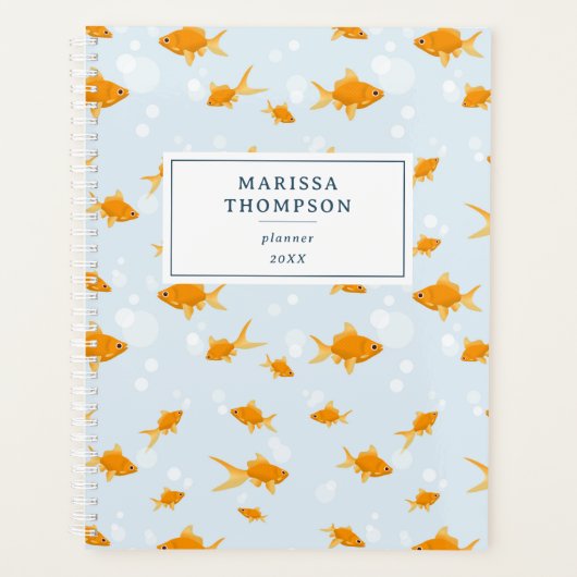 Niedliches Goldfish Schwimmen im Wasser Jahr für J Planer (Vorderseite)