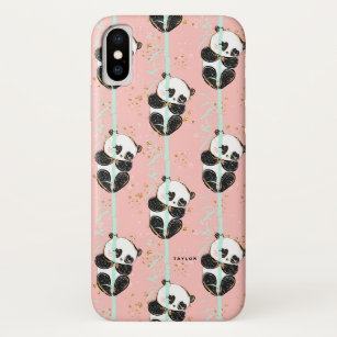 Niedliches GoldGlitzer Kawaii Panda-Muster Case-Mate iPhone Hülle