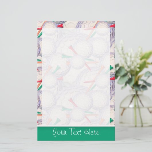 Niedliches Golf Balls & T-Shirts Muster Briefpapier (Stehend Vorderseite)