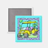 Niedliches Golf Cart Art Magnet (Vorderseite/Rückseite)