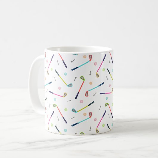 Niedliches Golf Player-Muster - Frauen Kaffeetasse (Vorderseite Links)