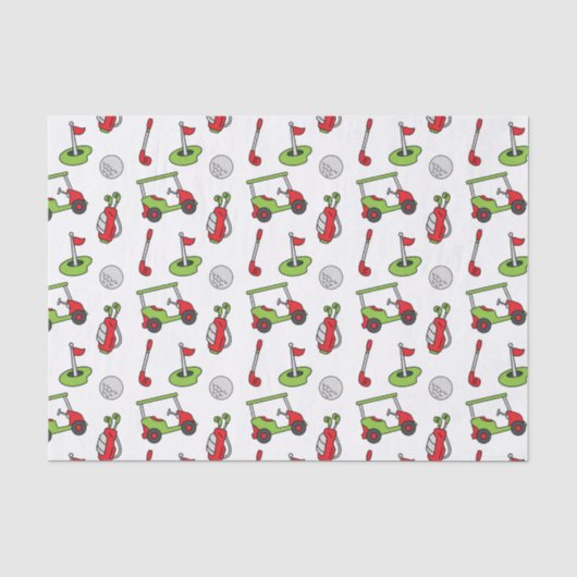 Niedliches Golf Weihnachtszettel Seidenpapier (Vorderseite)