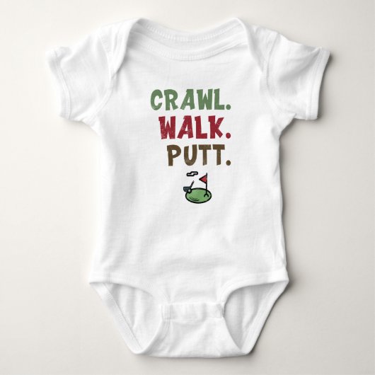 Niedliches Golfen, Crawl Walk Putt Baby Strampler (Vorderseite)