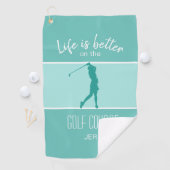 Niedliches Golfer Golfplatz Sportangebot Aquamarin Golfhandtuch (Insitu)
