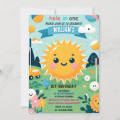 Niedliches Golfgelände für Neugeborene in einem er Einladung (Vorderseite)