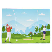 niedliches Golfing-Party ergänzen Text Große Geschenktüte (Rückseite)