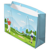 niedliches Golfing-Party ergänzen Text Große Geschenktüte (Rückseite Schrägansicht)