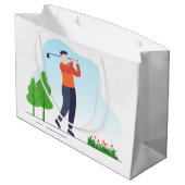 niedliches Golfing-Party ergänzen Text Große Geschenktüte (Rückseite Schrägansicht)