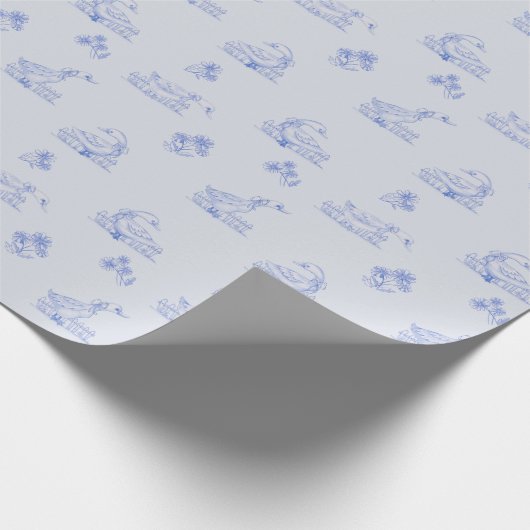 Niedliches Goose Toile Muster Geschenkpapier (Ecke)