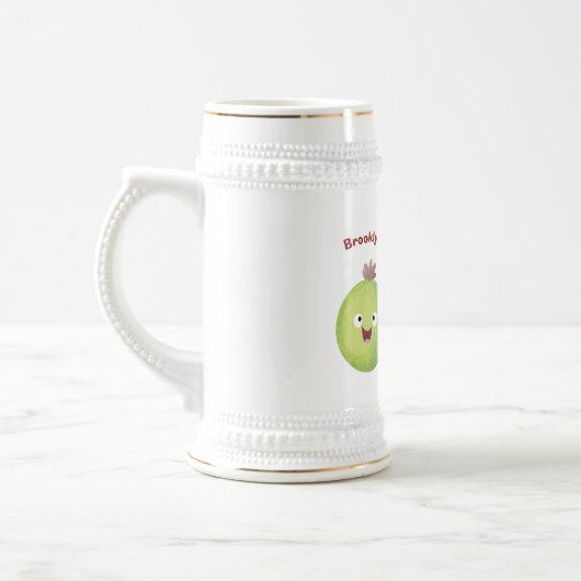 Niedliches Gooseberry-Trio mit Cartoon Bierglas (Links)