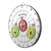 Niedliches Gooseberry-Trio mit Cartoon Dartscheibe (Vorderseite rechts)