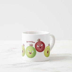 Niedliches Gooseberry-Trio mit Cartoon Espressotasse