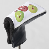 Niedliches Gooseberry-Trio mit Cartoon Golf Headcover (3/4 Vorderseite)