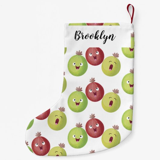 Niedliches Gooseberry-Trio mit Cartoon Kleiner Weihnachtsstrumpf (Rückseite)